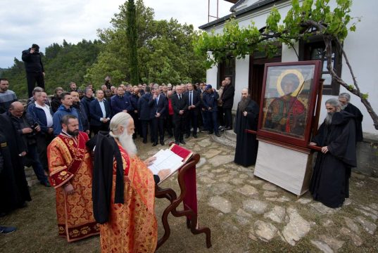 Премиерът Главчев и българската делегация участваха в празника на манастира „Св. Георги Зограф“ в Света гора