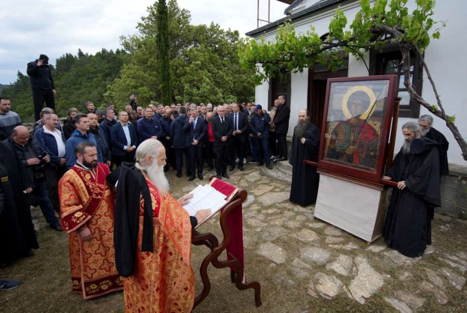 Премиерът Главчев и българската делегация участваха в празника на манастира „Св. Георги Зограф“ в Света гора